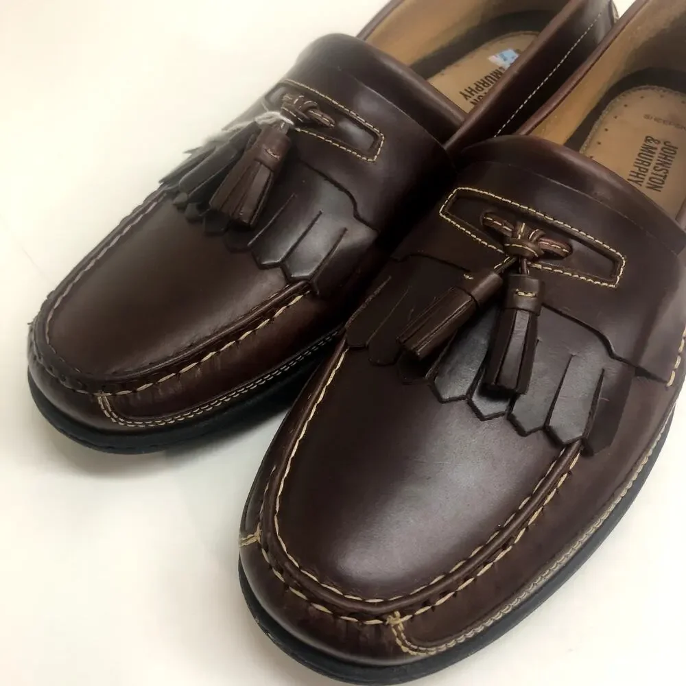 NWT Johnston & Murphy Fowler Kiltie Tassel Loafer Burgundy Leather Men's Size 12